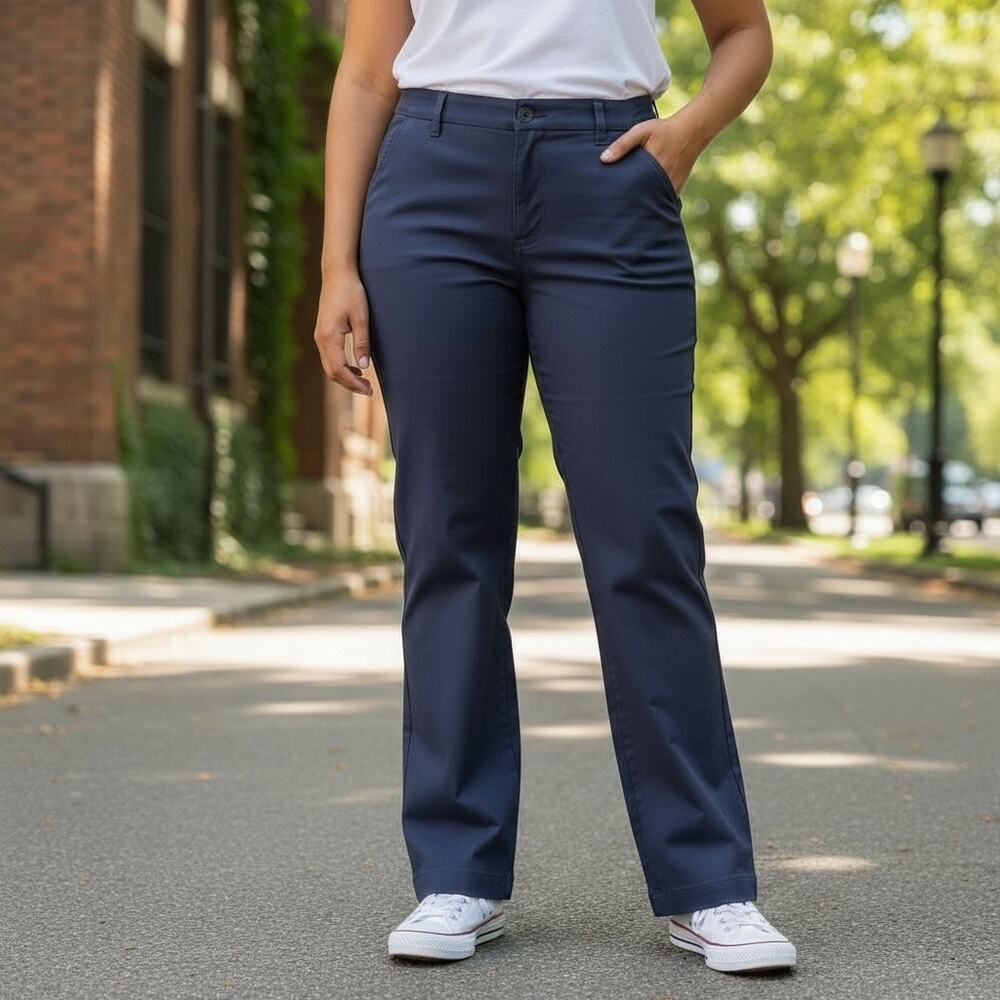 Dickies Womenโs Navy Perfect Shape Bootcut Pants Size 20 Reg Utility Workwear